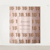 Roze goudroze monogram luxe 18e verjaardag wandkleed (Voorkant)