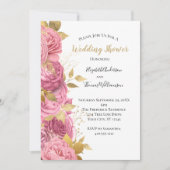 Roze goudRozen Floral Formal Wedding Shower Kaart (Voorkant)