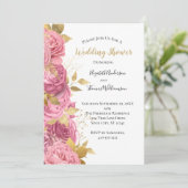 Roze goudRozen Floral Formal Wedding Shower Kaart (Staand voorkant)