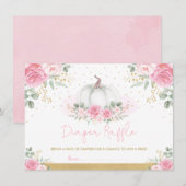 Roze goudRozen Pompoenen Baby shower Dappere Raffl Informatiekaartje (Voorkant / Achterkant)