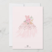 roze goudRozen Princess Dress Quinceañera Kaart (Achterkant)