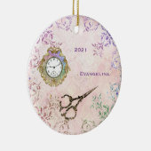 roze goudschaar keramisch ornament (Rechts)