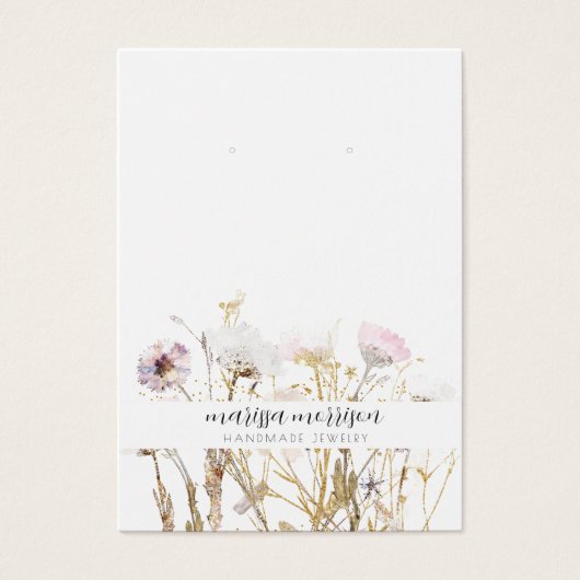 Roze goudstaafje voor het winnen van wilde bloem B Visitekaartje (Voorkant)