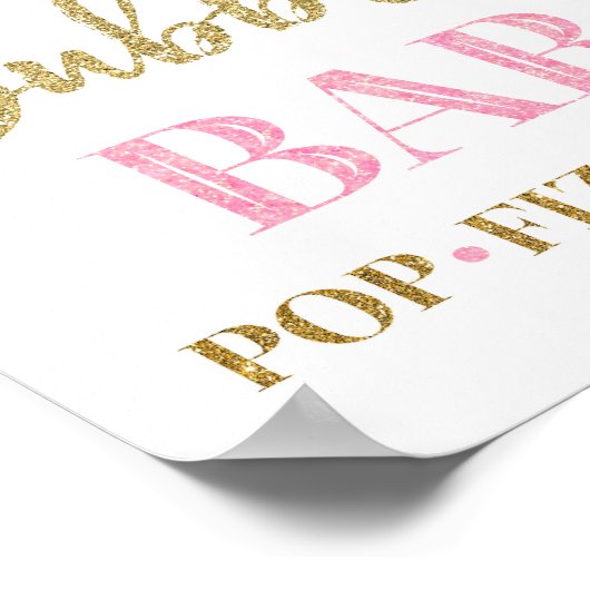 Roze goudstak voor Confetti Poster (Hoek)