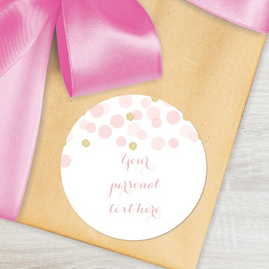 Roze goudStippen Baby shower Ronde Sticker