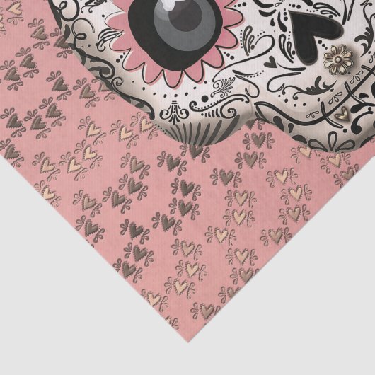 Roze & goudsuiker Whimsical Cute Party Tissuepapier (Detail)