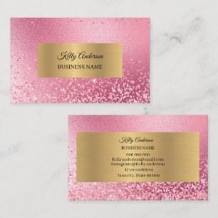 Roze goudtexturen marmer visitekaartje
