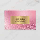 Roze goudtexturen marmer visitekaartje (Voorkant)