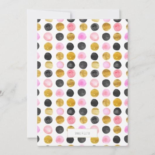 Roze & goudverf pokken Partij Uitnodigingen (Achterkant)