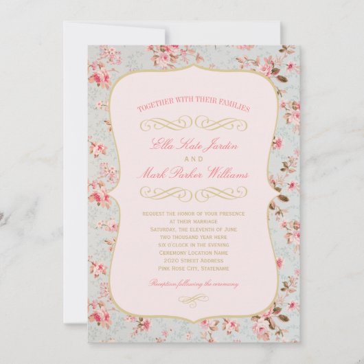  roze goudvezel kaart (Voorkant)