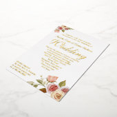 roze goudvezel legant bruiloft folie uitnodiging (Gedraaid)