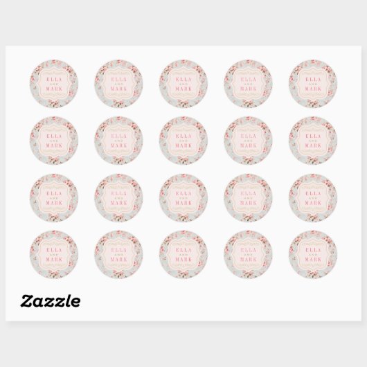  roze goudvezel ronde sticker (Vel)