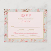  roze goudvezel RSVP kaartje (Voorkant)