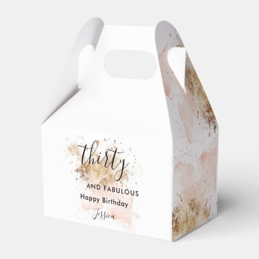 Roze goudWaterverf 30 en verbluffende 30e verjaard Bedankdoosjes (Achterkant)