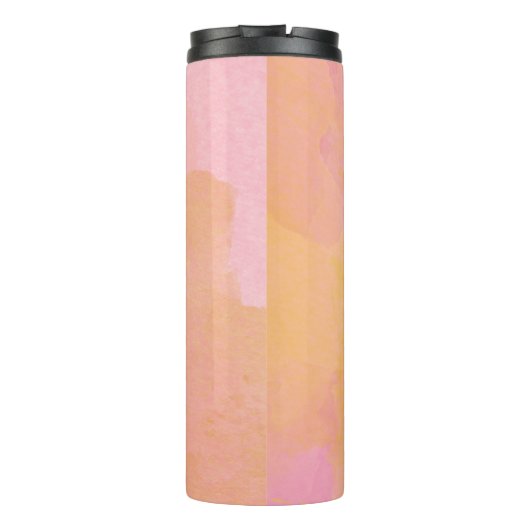 Roze goudWaterverf Abstract schilderen Aangepaste Thermosbeker (Achterkant)