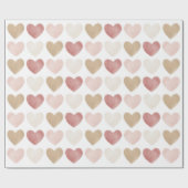 Roze goudWaterverf Harten Valentijnsdag Cadeaupapier (Vlak)
