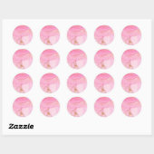 Roze goudWaterverf Klassieke ronde sticker (Vel)