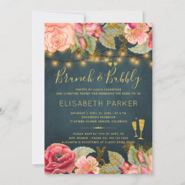 Roze goudwaterverf rozen marjoleinekunch en bruin kaart