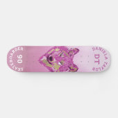 Roze goudWaterverf Verschildergradiënt Monogram Wo Persoonlijk Skateboard (Horizontaal)