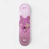Roze goudWaterverf Verschildergradiënt Monogram Wo Persoonlijk Skateboard (Voorkant)