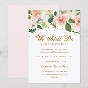 Roze goudWaterverf Wow Renewal Jubileum Kaart