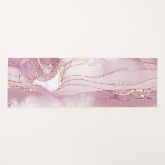 Roze goudWaterverf Yogamat (Voorkant (horizontaal))