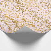 Roze goudwitte Confetti Cadeaupapier (Hoek)