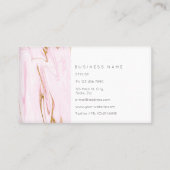 Roze goudwitte marmer Vip Abstract Visitekaartje (Achterkant)