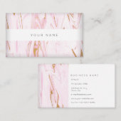 Roze goudwitte marmer Vip Abstract Visitekaartje (Voorkant / Achterkant)