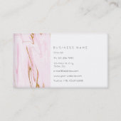 Roze goudwitte marmer Vip Abstract Visitekaartje (Achterkant)