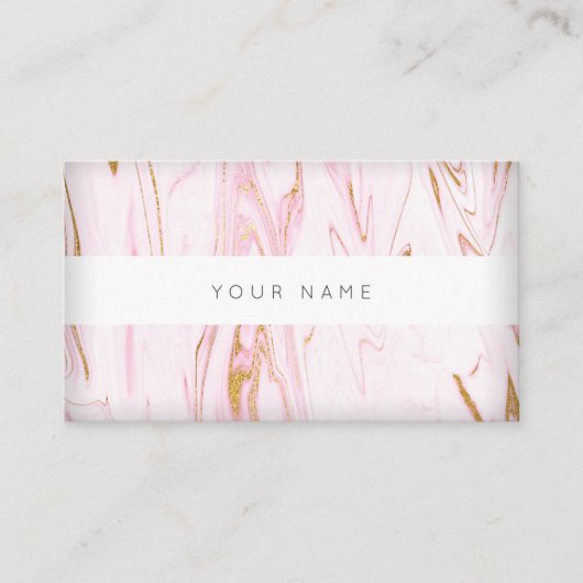Roze goudwitte marmer Vip Abstract Visitekaartje (Voorkant)