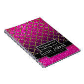 Roze goureuze zwarte ombre Glitter Mermaid Ocean Notitieboek (Rechterzijde)