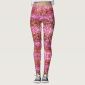 Roze goureuzige glans leggings (Voorkant)