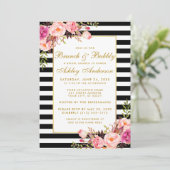 Roze gouvermout Vrijgezellenfeest Brunch Invite Kaart (Staand voorkant)