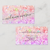 Roze gouwe Waterverf Alcohol Inkt Glitter Bu Visitekaartje (Voorkant / Achterkant)