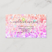 Roze gouwe Waterverf Alcohol Inkt Glitter Bu Visitekaartje (Achterkant)