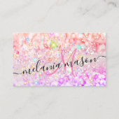 Roze gouwe Waterverf Alcohol Inkt Glitter Bu Visitekaartje (Voorkant)