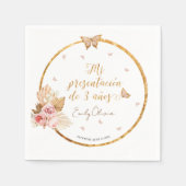 Roze Gown Meisje Mi Presentación de 3 Años Spaans Servet (Voorkant)