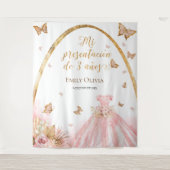 Roze Gown Presentación de 3 Años Spaanse achtergro Wandkleed (Voorkant)