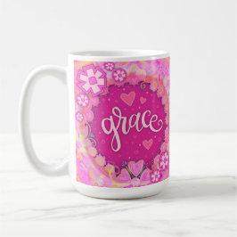  Roze Grace Inspirerende One Word Art Koffiemok