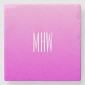 Roze gradiënt aangepaste monogram onderzetters (Voorkant)