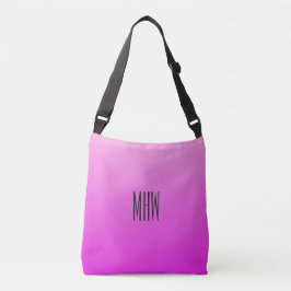 Roze Gradiënt aangepaste monogram zakken Crossbody Tas