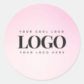 Roze Gradiënt & Aangepaste Zakelijke Rechthoekige Ronde Sticker (Voorkant)