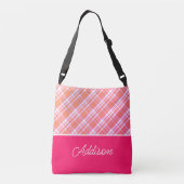 Roze gradiënt Big Pset en Stripe Crossbody Bag Tas (Achterkant)