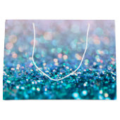 Roze gradiënt Blauw Blauwgroen Sparkle Trendy Glit Groot Cadeauzakje (Voorkant)