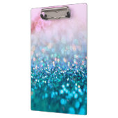 Roze gradiënt Blauw Blauwgroen Sparkle Trendy Glit Klembord (Links)