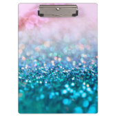 Roze gradiënt Blauw Blauwgroen Sparkle Trendy Glit Klembord (Voorkant)