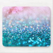 Roze gradiënt Blauw Blauwgroen Sparkle Trendy Glit Muismat (Voorkant)
