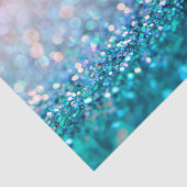 Roze gradiënt Blauw Blauwgroen Sparkle Trendy Glit Tissuepapier (Detail)