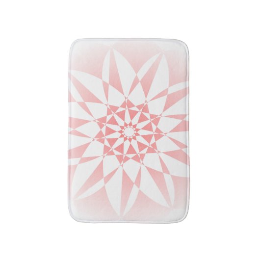 roze gradiënt Floral Bath Mat (Voorkant Verticaal)